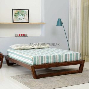 wooden double bed in simple design