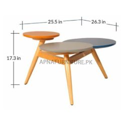 center table dimensions with three tops