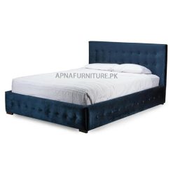 double bed with velvet fabric upholstery in high quality