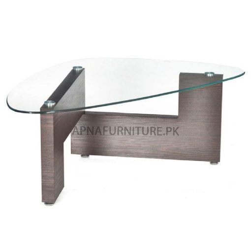 center table with glass top and wooden frame