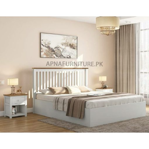 beautifully designed wooden double bed