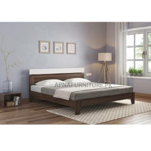 wooden double bed with paint finish