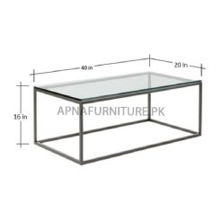 dimensions of iron center table with glass top