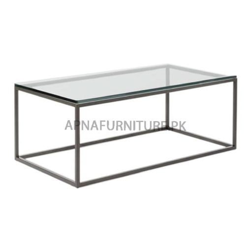 iron coffee table with glass top