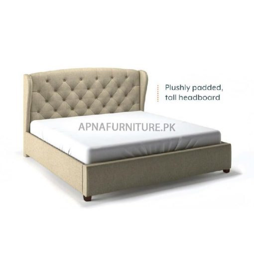 double bed with upholstery
