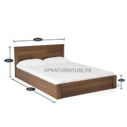 wooden double bed in deco paint finish