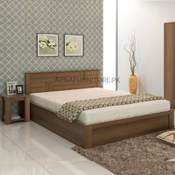 wooden double bed in simple design