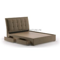 double bed with storage options