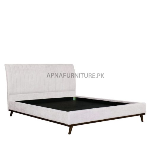 double bed with upholstered back