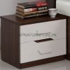 beautiful bed side table with white front and brown back