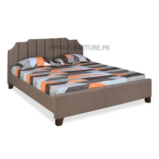 double bed good design in upholstery and wooden frame