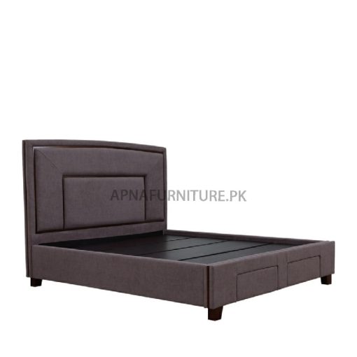 double bed with storage drawers in fabric upholstery
