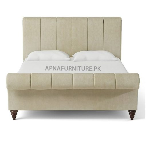 double bed in velvet upholstery