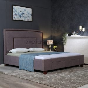 double bed with solid wood frame