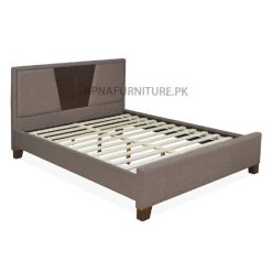 double bed with wooden frame