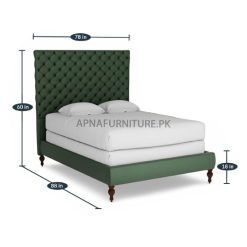 high back upholstered double bed dimensions