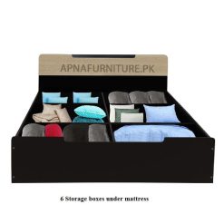 Storage space in jade double bed