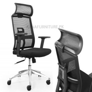 executive office chair with headrest and adjustable lumbar support and arms - buy now online