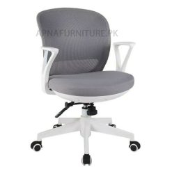 office chair in white colour with mesh back and adjustable height - buy now 03318999222