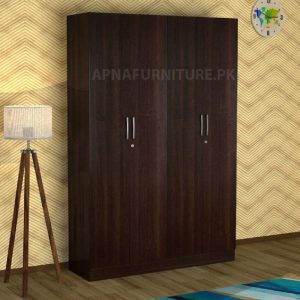 wardrobe with four doors in brown colour