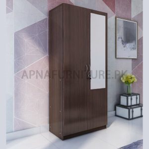 two door Cupboard with a mirror on one side