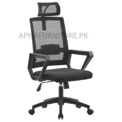 high back mesh office chair with headrest and adjustable height