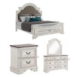 complete bed set in high quality and chalk finish