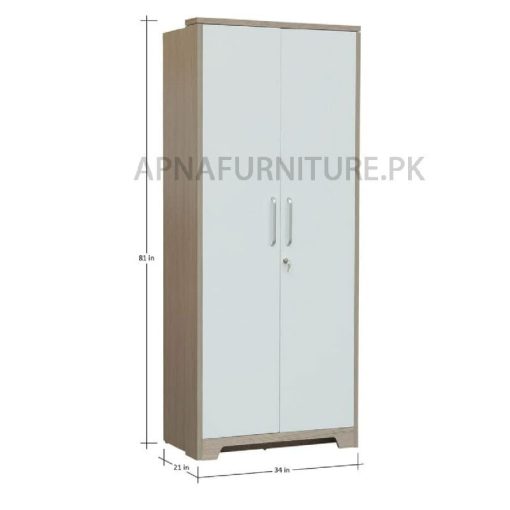 two door cupboard with white front