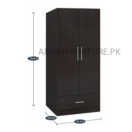 dimensions of two door wardrobe with drawer
