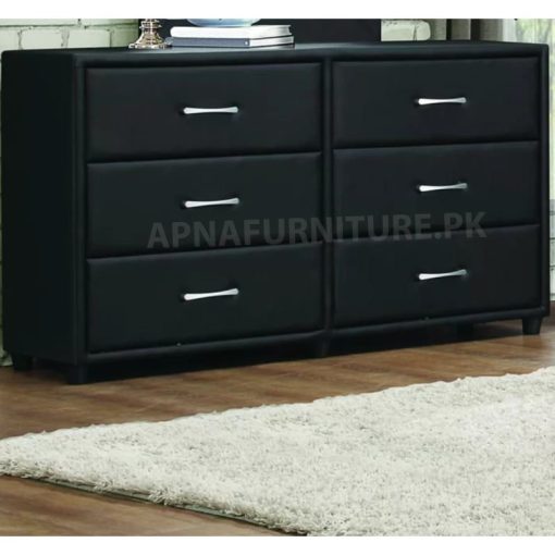 dressing table with upholstery in black colour
