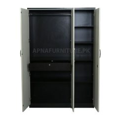 layout of three door cabinet for home with drawers