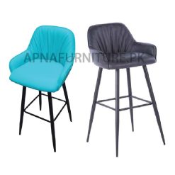 bar stool with upholstered seat and iron legs - colour as per choice