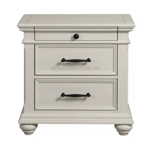 white deco finish side tables