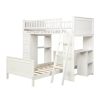 bunk bed with study table and single bed