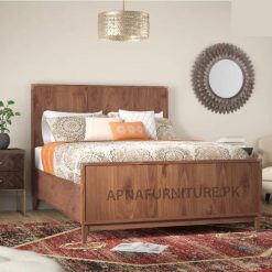 double bed set in solid wood