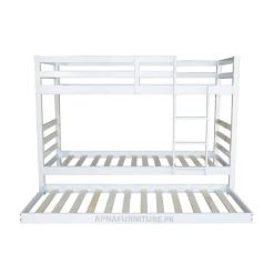 White twin bed with trundle
