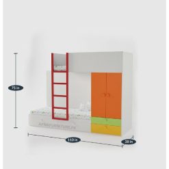 Bunk bed with Cupboard for kids