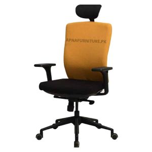 Korean office chair with fabric seat and back