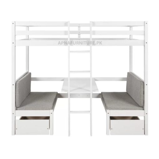 Bunk bed with dining table