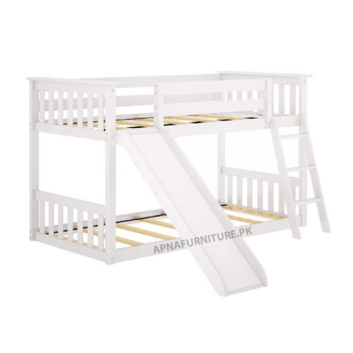 Low height bunk bed with slide