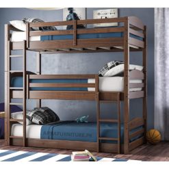 Three tier bunk bed with mattress
