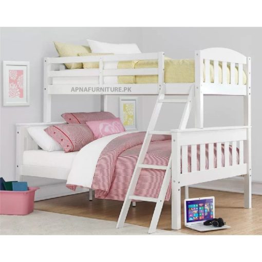 Deco painted bunk bed in white color