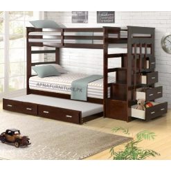 Bunk bed with stairs and drawers