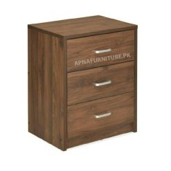 three drawer side table in laminated engineered wood