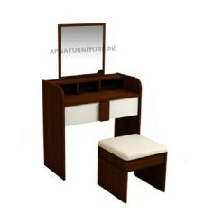 dressing table with stool and mirror in laminated engineered wood