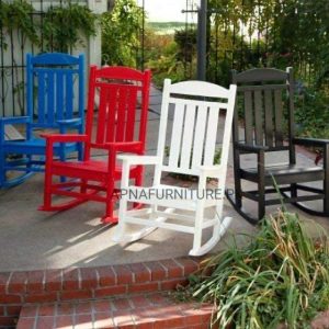 wooden rocking chair in deco paint finish