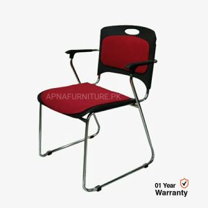 Visitor chair in black and red color