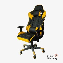 Gaming chair in black and yellow colour