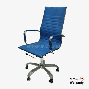 High back office chair in blue color