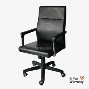 Office chair in black color with black Leatherette